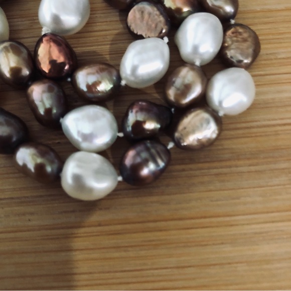 $144 14K Yellow Gold Clasp Estate Multi Colored Freshwater Pearl Necklace - Picture 5 of 5